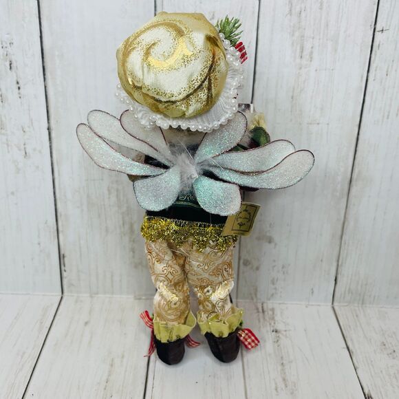 Small Mark Roberts Gold Swirl Hat Christmas Santa Fairy 10" Baker-? - Picture 6 of 8